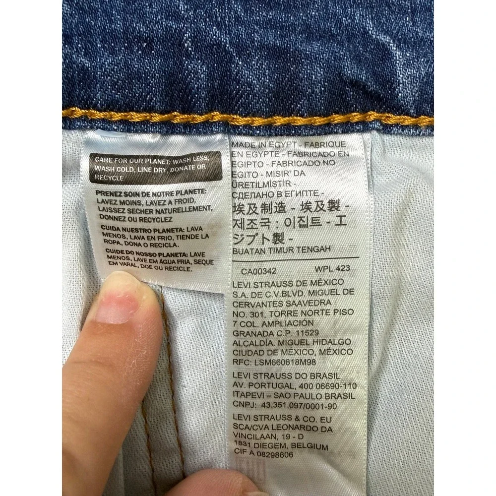 Levis 505 Jeans Mens 42x30 Blue Regular Fit Straight Leg Stretch Denim